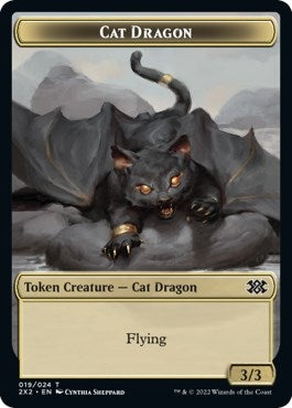 Image for Cat Dragon // Spirit (002) Double-Sided Token (Double Masters 2022) (19 // 2) - Magic: The Gathering