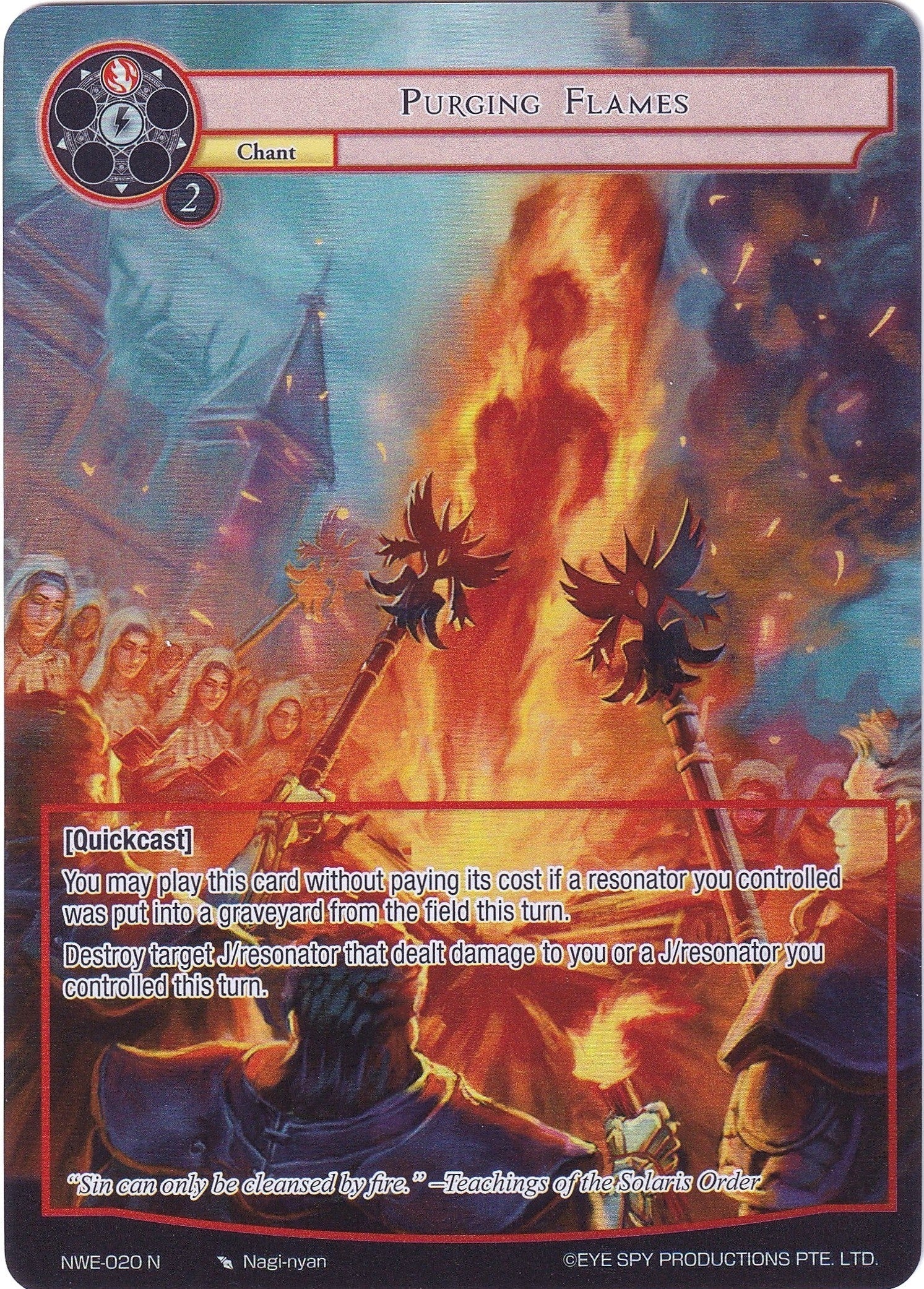 Image for Purging Flames (Full Art) (A New World Emerges) (NWE-020 N) - Force of Will