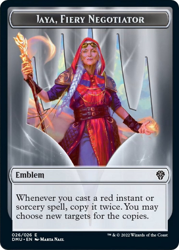 Image for Emblem - Jaya, Fiery Negotiator (Dominaria United) (26) - Magic: The Gathering