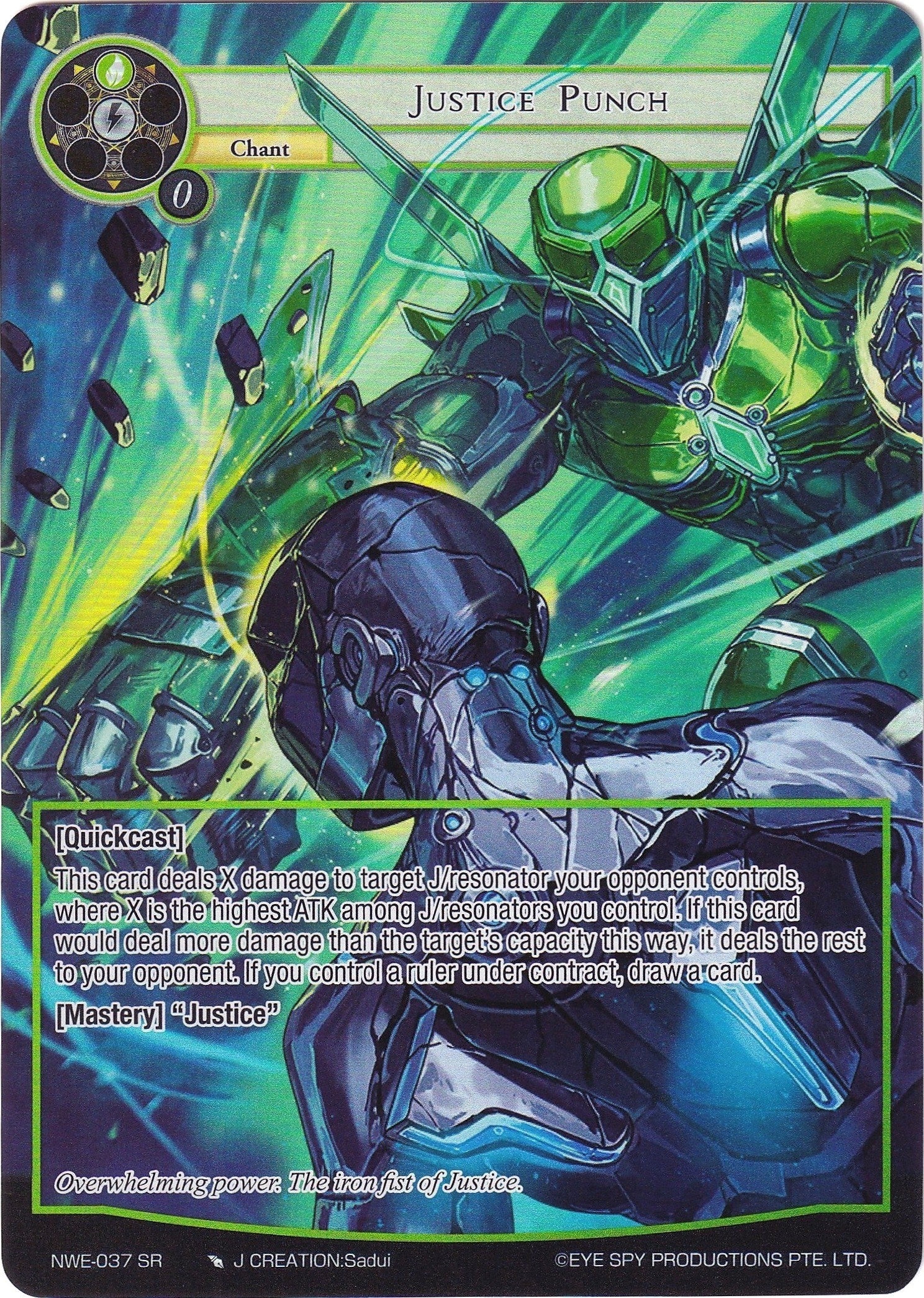 Image for Justice Punch (Full Art) (A New World Emerges) (NWE-037 SR) - Force of Will
