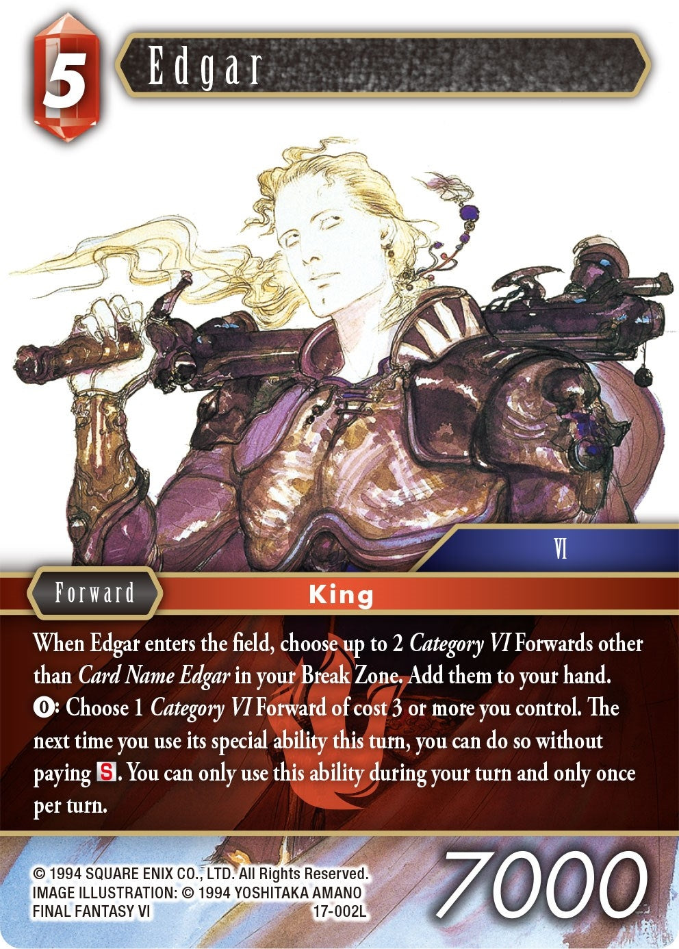 Image for Edgar (Rebellion's Call) (17-002L) - Final Fantasy TCG