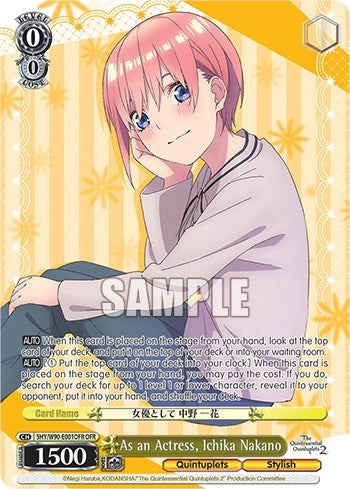 Image for As an Actress, Ichika Nakano (OFR) (The Quintessential Quintuplets 2) (5HY/W90-E001OFR OFR) - Weiss Schwarz