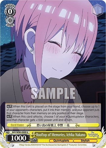 Image for Rooftop of Memories, Ichika Nakano (The Quintessential Quintuplets 2) (5HY/W90-E009 U) - Weiss Schwarz