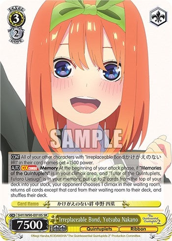 Image for Irreplaceable Bond, Yotsuba Nakano (SR) (The Quintessential Quintuplets 2) (5HY/W90-E018S SR) - Weiss Schwarz