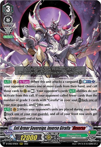 Image for Evil Armor Sovereign, Inverse Giraffa "Reverse" (D-VS05: V Clan Collection Vol.5) (D-VS05/078EN) - Cardfight Vanguard