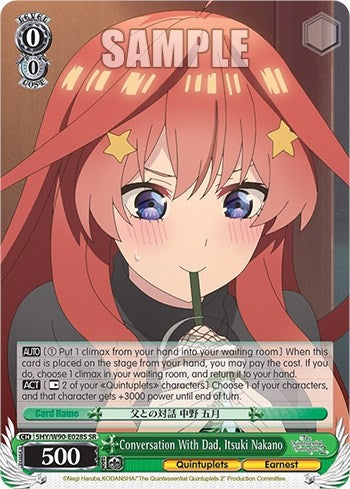 Image for Conversation With Dad, Itsuki Nakano (SR) (The Quintessential Quintuplets 2) (5HY/W90-E028S SR) - Weiss Schwarz