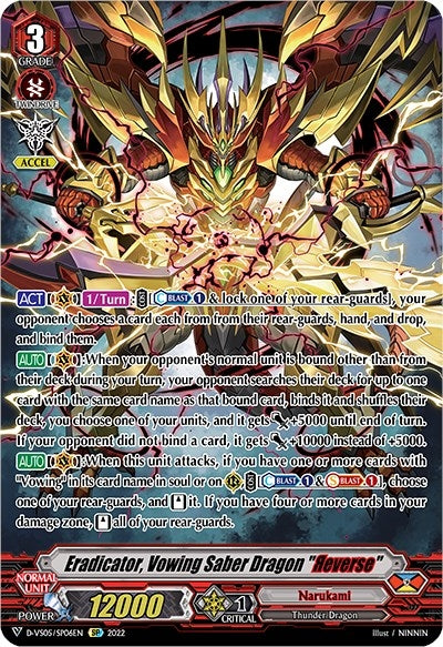 Image for Eradicator, Vowing Saber Dragon "Reverse" (SP) (D-VS05: V Clan Collection Vol.5) (D-VS05/SP06EN) - Cardfight Vanguard