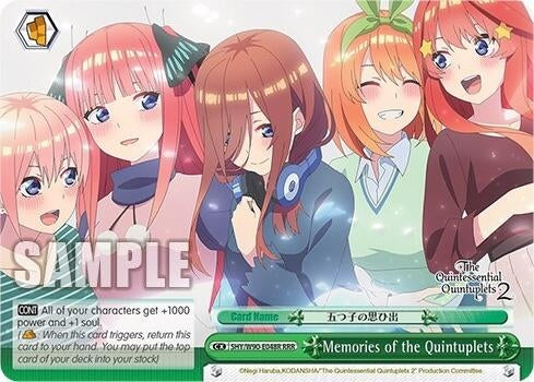 Image for Memories of the Quintuplets (RRR) (The Quintessential Quintuplets 2) (5HY/W90-E048R RRR) - Weiss Schwarz