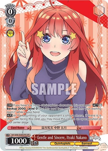 Image for Gentle and Sincere, Itsuki Nakano (OFR) (The Quintessential Quintuplets 2) (5HY/W90-E049OFR OFR) - Weiss Schwarz