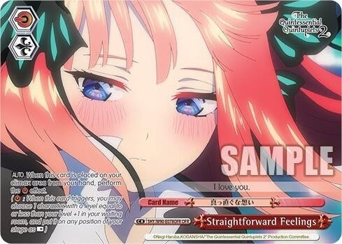 Image for Straightforward Feelings (OFR) (The Quintessential Quintuplets 2) (5HY/W90-E078OFR OFR) - Weiss Schwarz