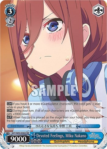 Image for Devoted Feelings, Miku Nakano (The Quintessential Quintuplets 2) (5HY/W90-E082 RR) - Weiss Schwarz