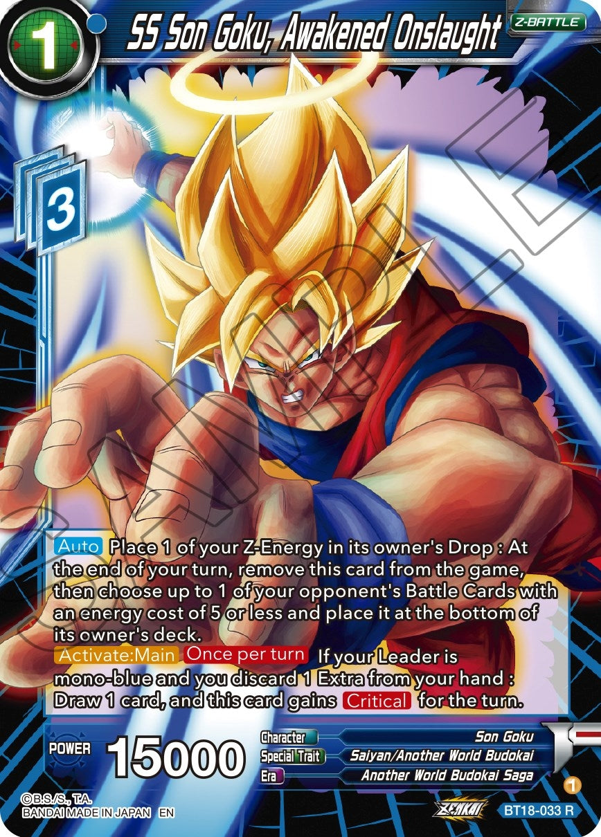 Image for SS Son Goku, Awakened Onslaught (Dawn of the Z-Legends) (BT18-033) - Dragon Ball Super: Masters
