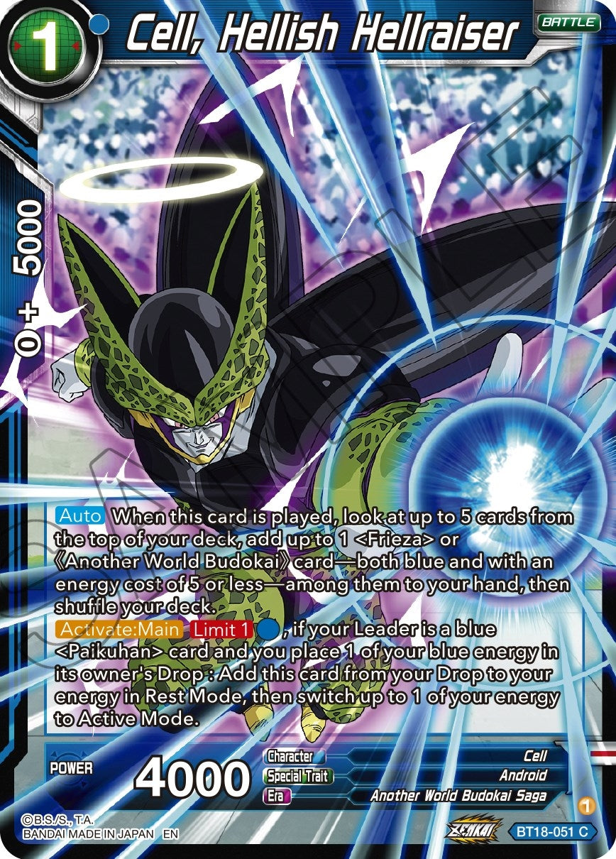 Image for Cell, Hellish Hellraiser (Dawn of the Z-Legends) (BT18-051) - Dragon Ball Super: Masters