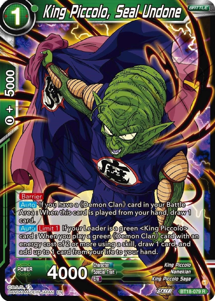 Image for King Piccolo, Seal Undone (Dawn of the Z-Legends) (BT18-079) - Dragon Ball Super: Masters