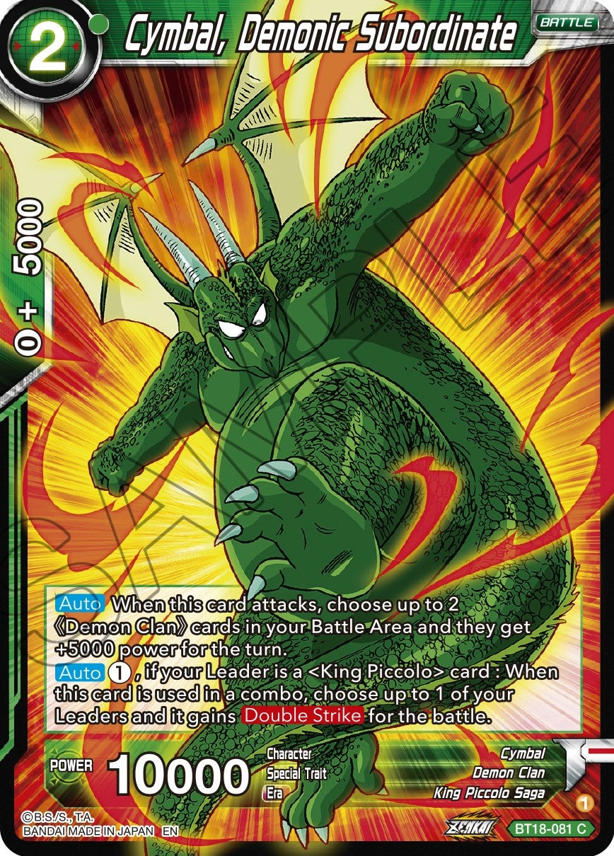 Image for Cymbal, Demonic Subordinate (Dawn of the Z-Legends) (BT18-081) - Dragon Ball Super: Masters