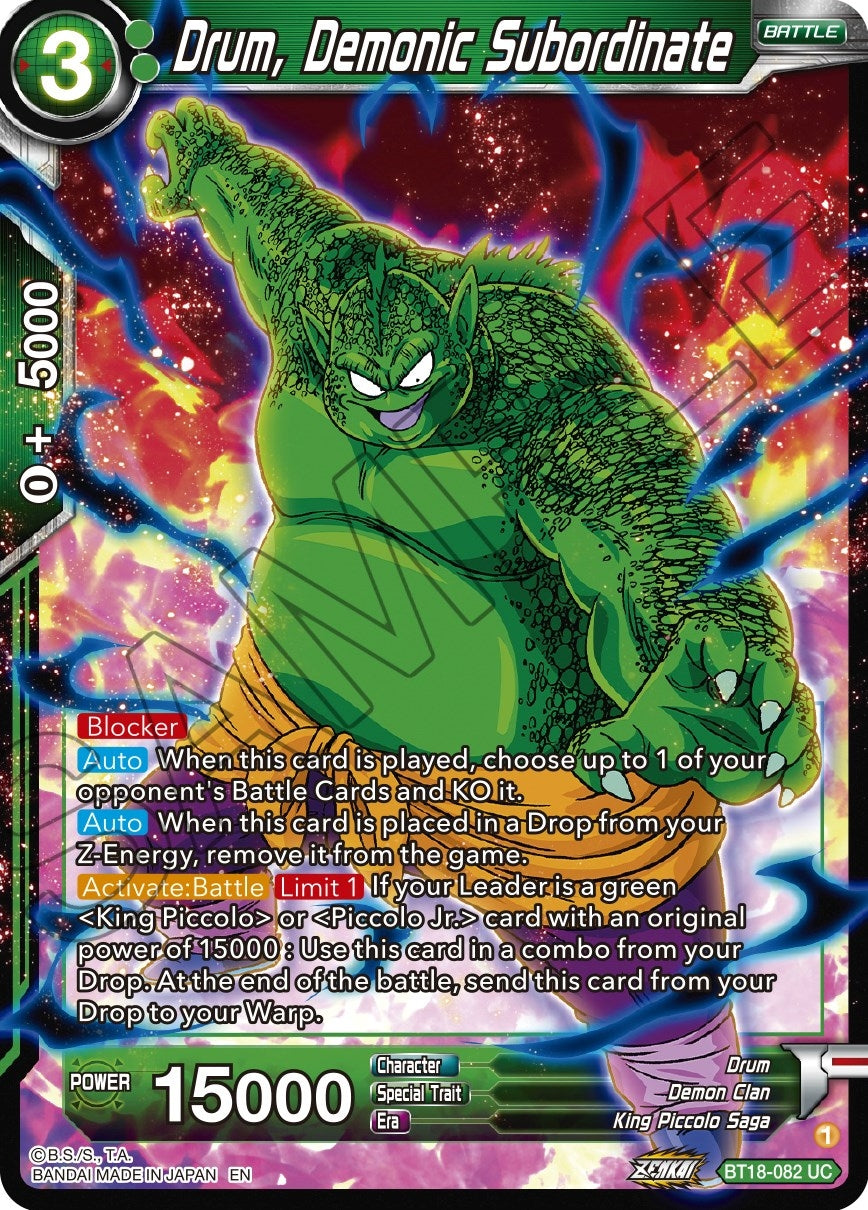 Image for Drum, Demonic Subordinate (Dawn of the Z-Legends) (BT18-082) - Dragon Ball Super: Masters