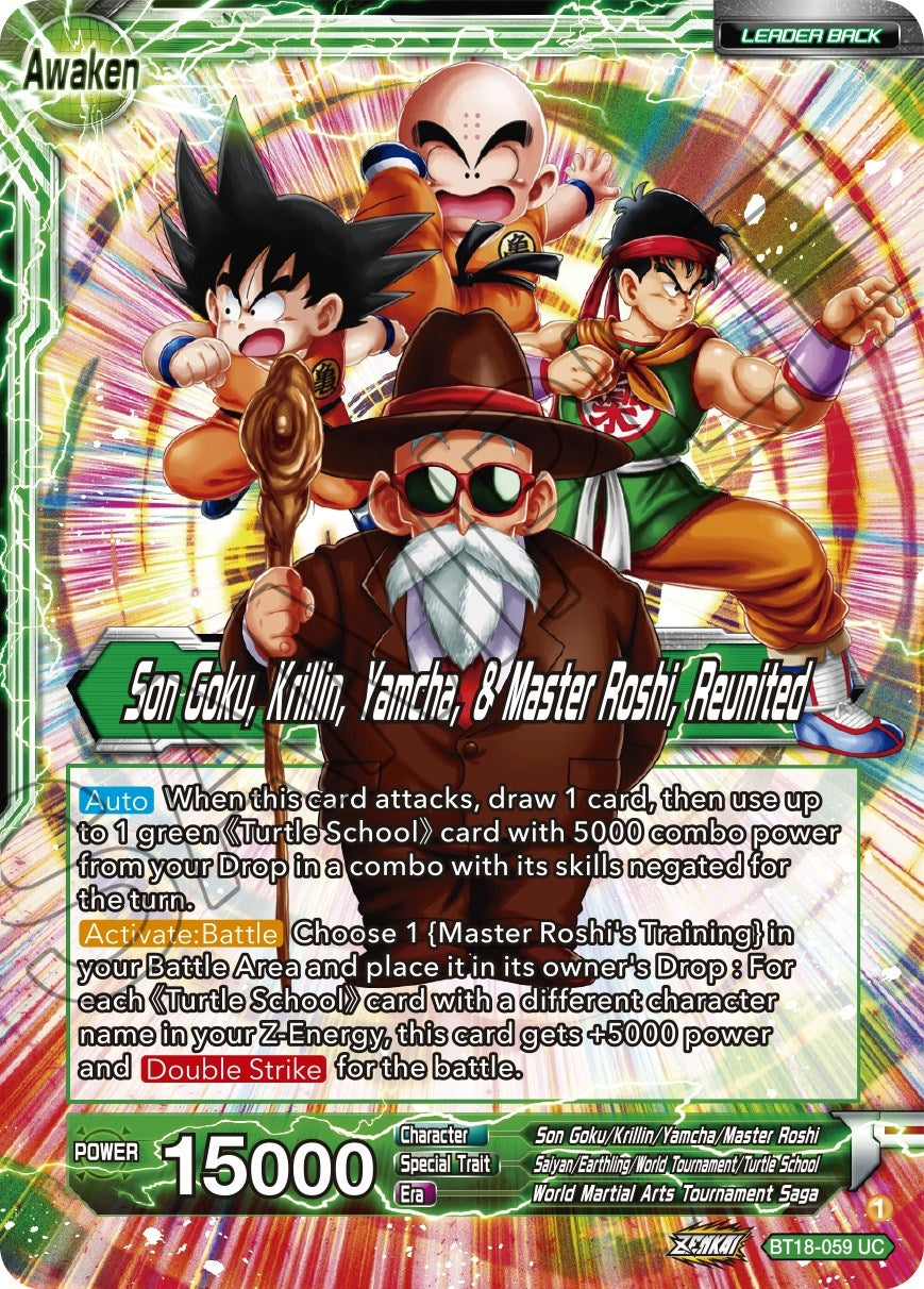 Image for Master Roshi // Son Goku, Krillin, Yamcha, & Master Roshi, Reunited (Dawn of the Z-Legends) (BT18-059) - Dragon Ball Super: Masters