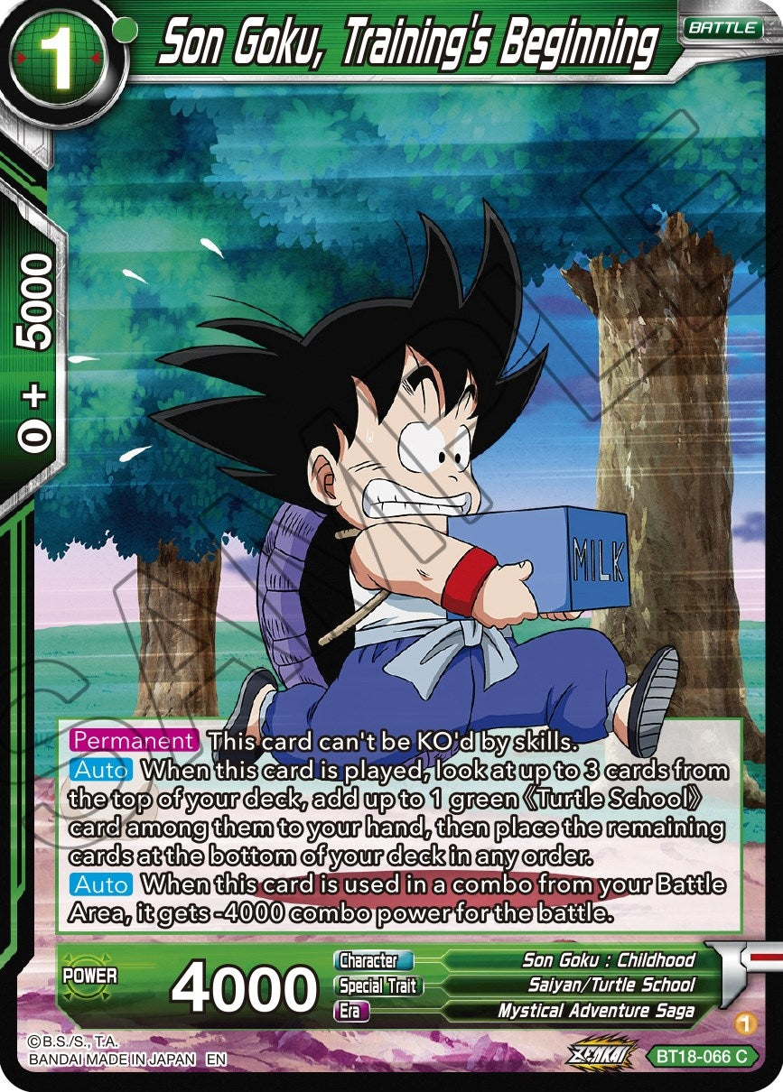 Image for Son Goku, Training's Beginning (Dawn of the Z-Legends) (BT18-066) - Dragon Ball Super: Masters