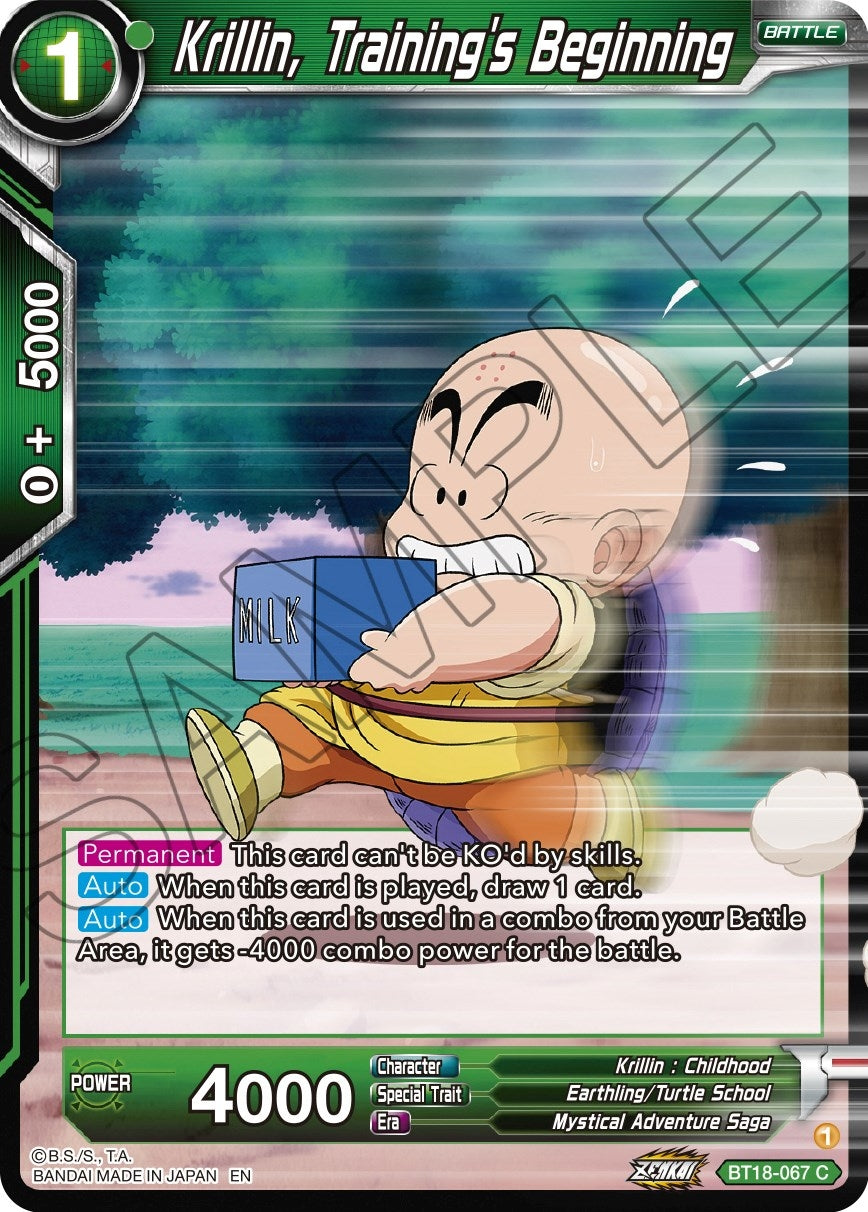 Image for Krillin, Training's Beginning (Dawn of the Z-Legends) (BT18-067) - Dragon Ball Super: Masters