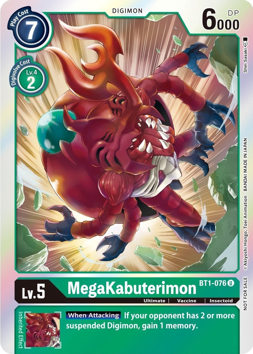 Image for MegaKabuterimon (Official Tournament Pack Vol. 6) (BT01-03A) (BT1-076 U) - Digimon Card Game