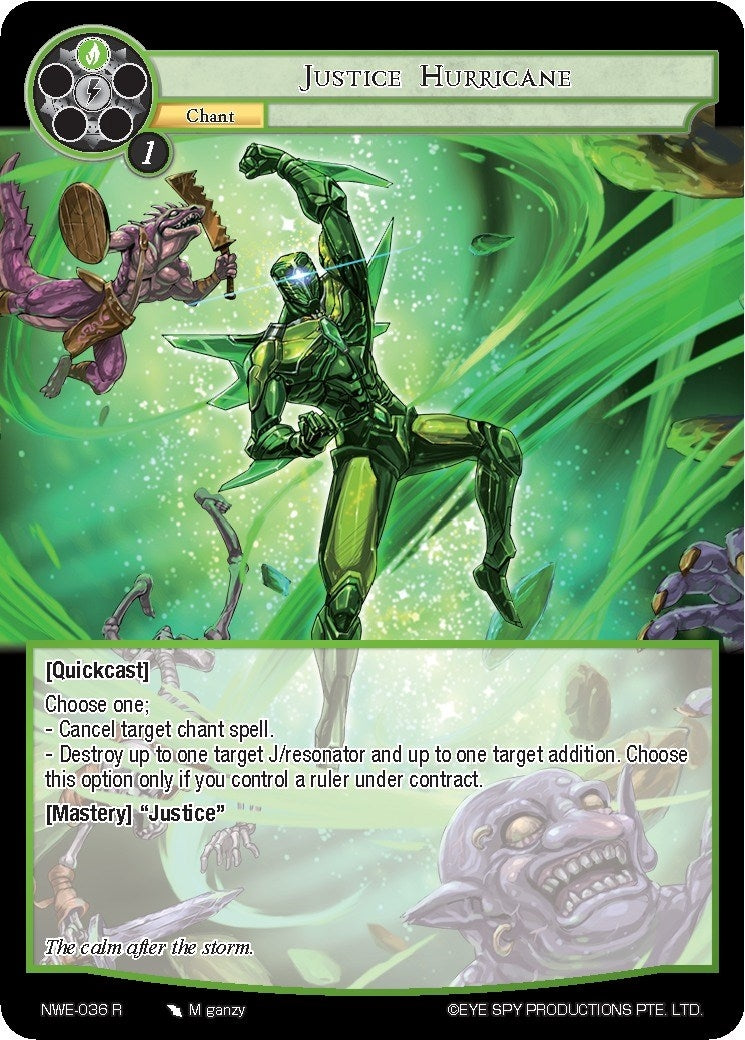 Image for Justice Hurricane (A New World Emerges) (NWE-036 R) - Force of Will