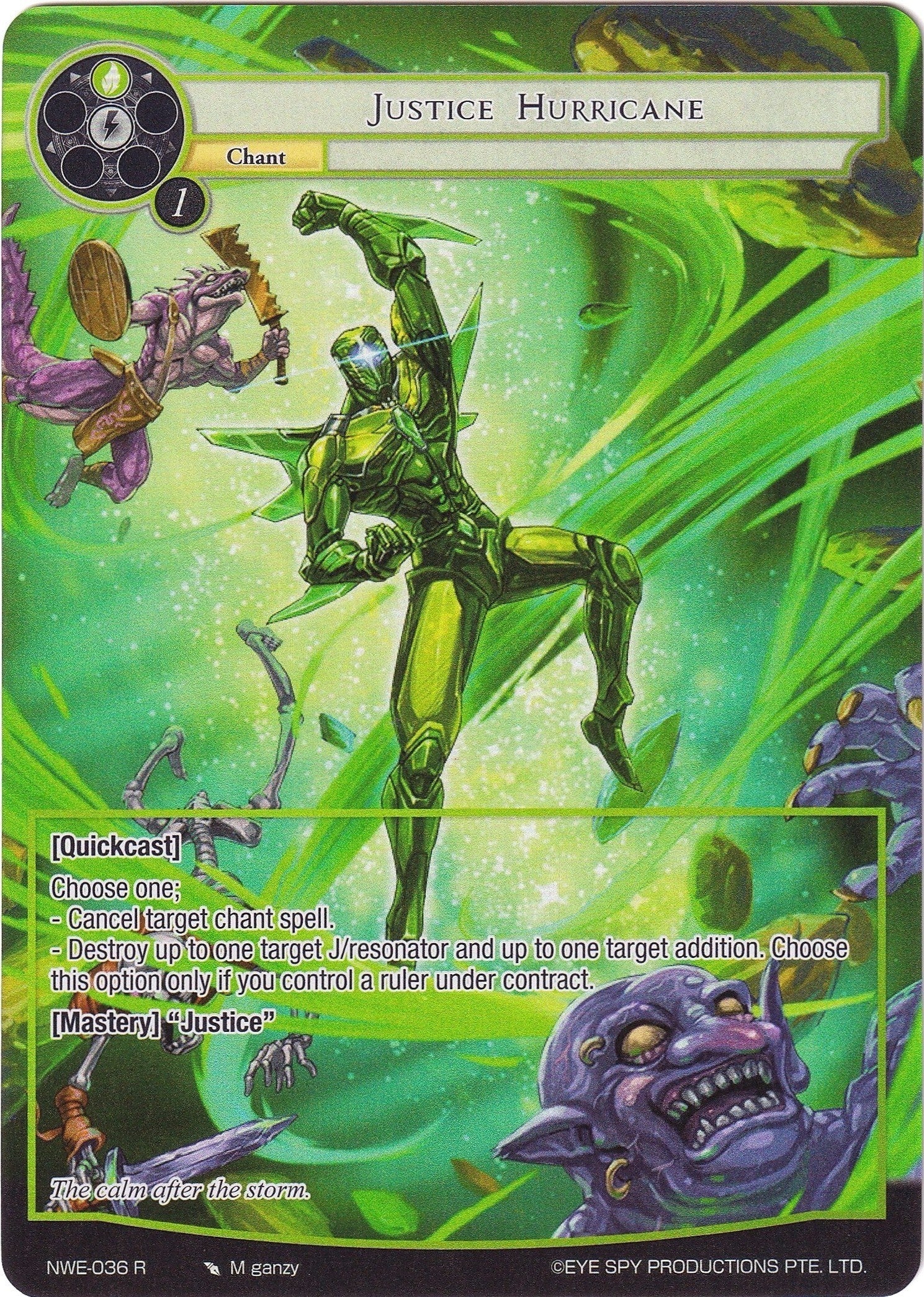 Image for Justice Hurricane (Full Art) (A New World Emerges) (NWE-036 R) - Force of Will