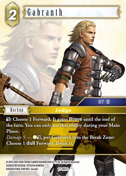 Image for Gabranth (Rebellion's Call) (17-067C) - Final Fantasy TCG