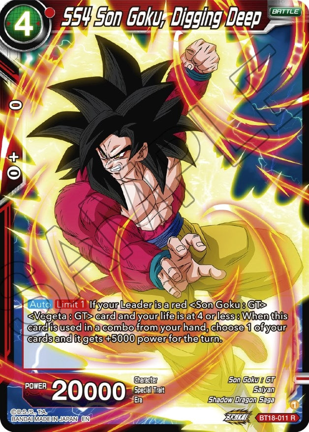 Image for SS4 Son Goku, Digging Deep (Dawn of the Z-Legends) (BT18-011) - Dragon Ball Super: Masters