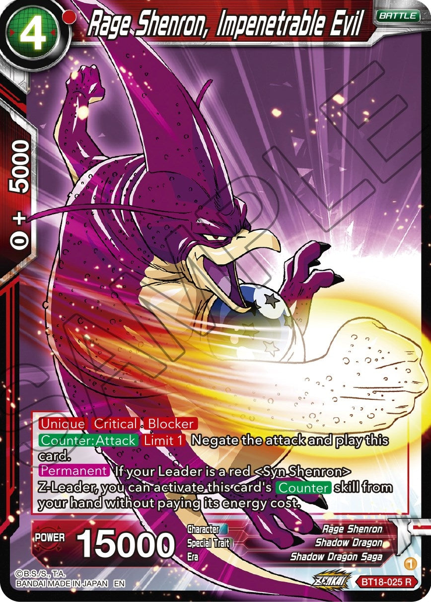 Image for Rage Shenron, Impenetrable Evil (Dawn of the Z-Legends) (BT18-025) - Dragon Ball Super: Masters