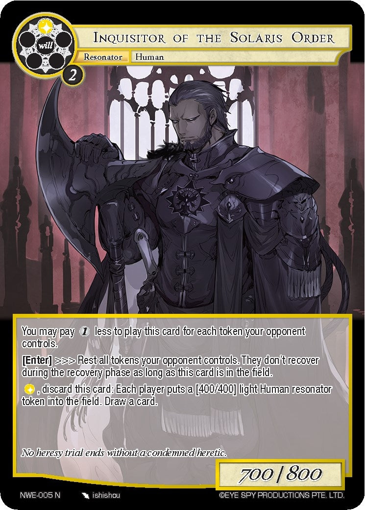 Image for Inquisitor of the Solaris Order (A New World Emerges) (NWE-005 N) - Force of Will
