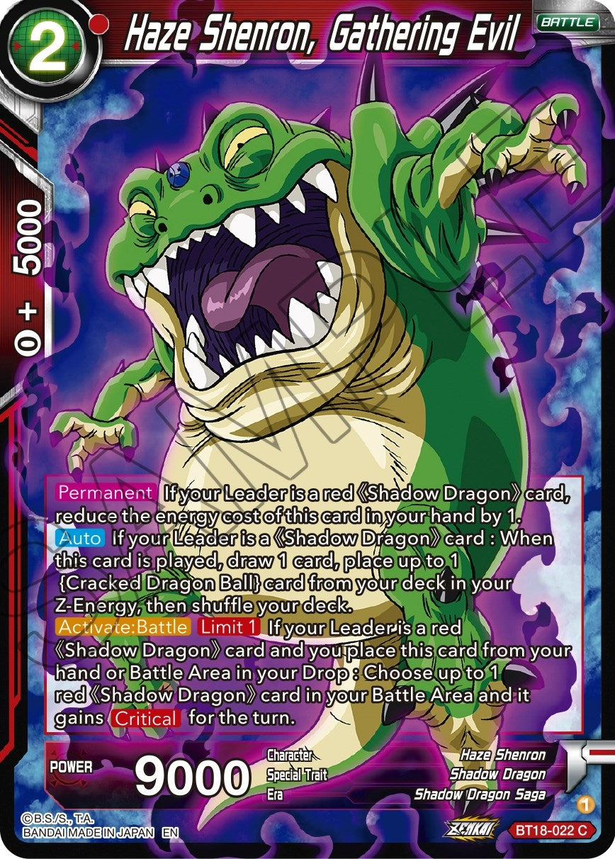 Image for Haze Shenron, Gathering Evil (Dawn of the Z-Legends) (BT18-022) - Dragon Ball Super: Masters