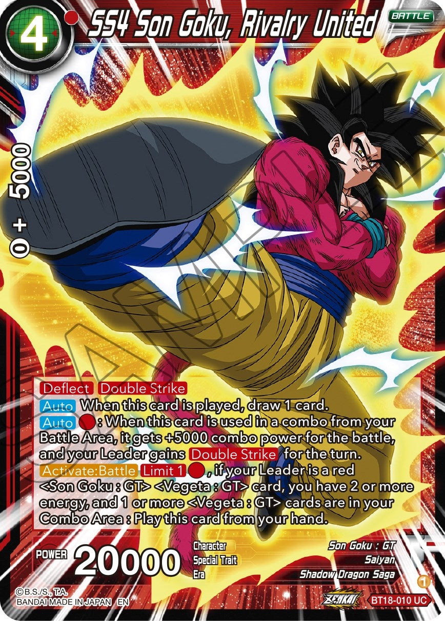 Image for SS4 Son Goku, Rivalry United (Dawn of the Z-Legends) (BT18-010) - Dragon Ball Super: Masters