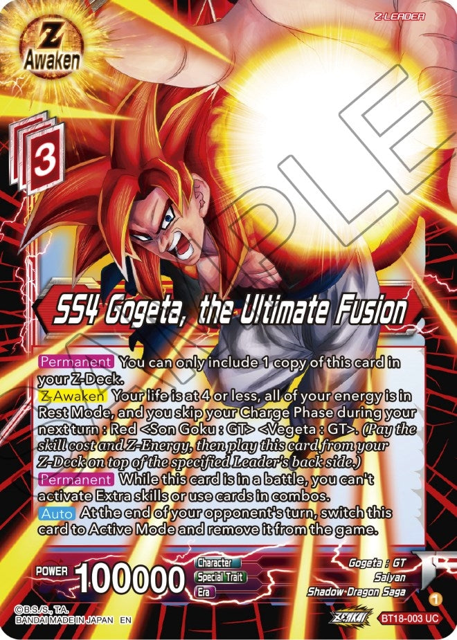 Image for SS4 Gogeta, the Ultimate Fusion (Dawn of the Z-Legends) (BT18-003) - Dragon Ball Super: Masters