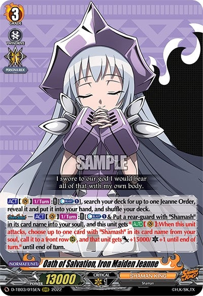 Image for Oath of Salvation, Iron Maiden Jeanne (D-TB03: Shaman King) (D-TB03/015EN) - Cardfight Vanguard