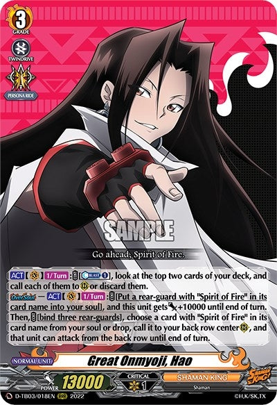 Image for Great Onmyoji, Hao (D-TB03: Shaman King) (D-TB03/018EN) - Cardfight Vanguard
