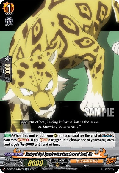 Image for Moving at High Speeds with a Keen Sense of Smell, Mic (D-TB03: Shaman King) (D-TB03/040EN) - Cardfight Vanguard