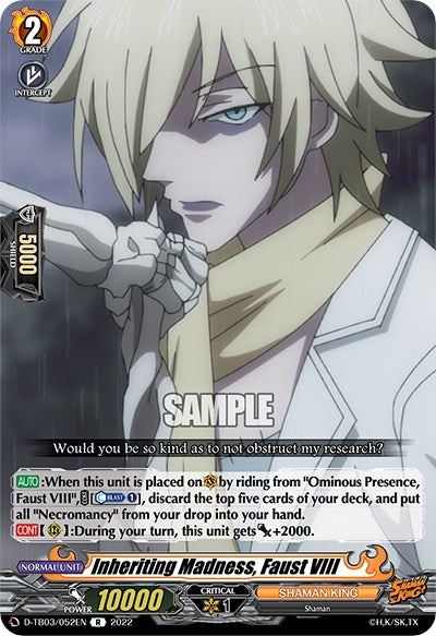 Image for Inheriting Madness, Faust VIII (D-TB03: Shaman King) (D-TB03/052EN) - Cardfight Vanguard