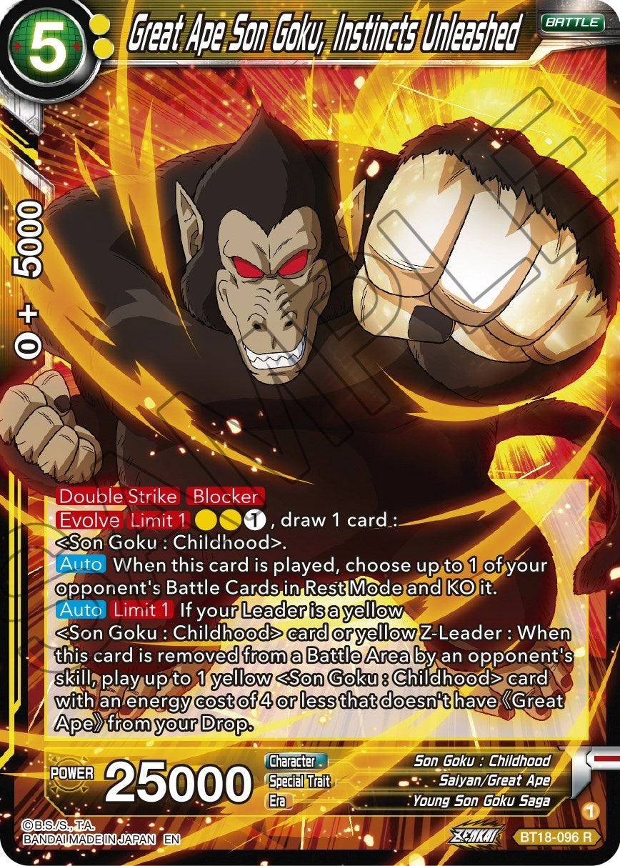 Image for Great Ape Son Goku, Instincts Unleashed (Dawn of the Z-Legends) (BT18-096) - Dragon Ball Super: Masters