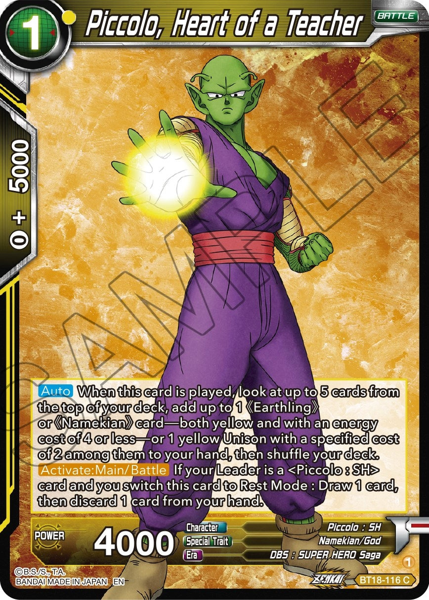 Image for Piccolo, Heart of a Teacher (Dawn of the Z-Legends) (BT18-116) - Dragon Ball Super: Masters
