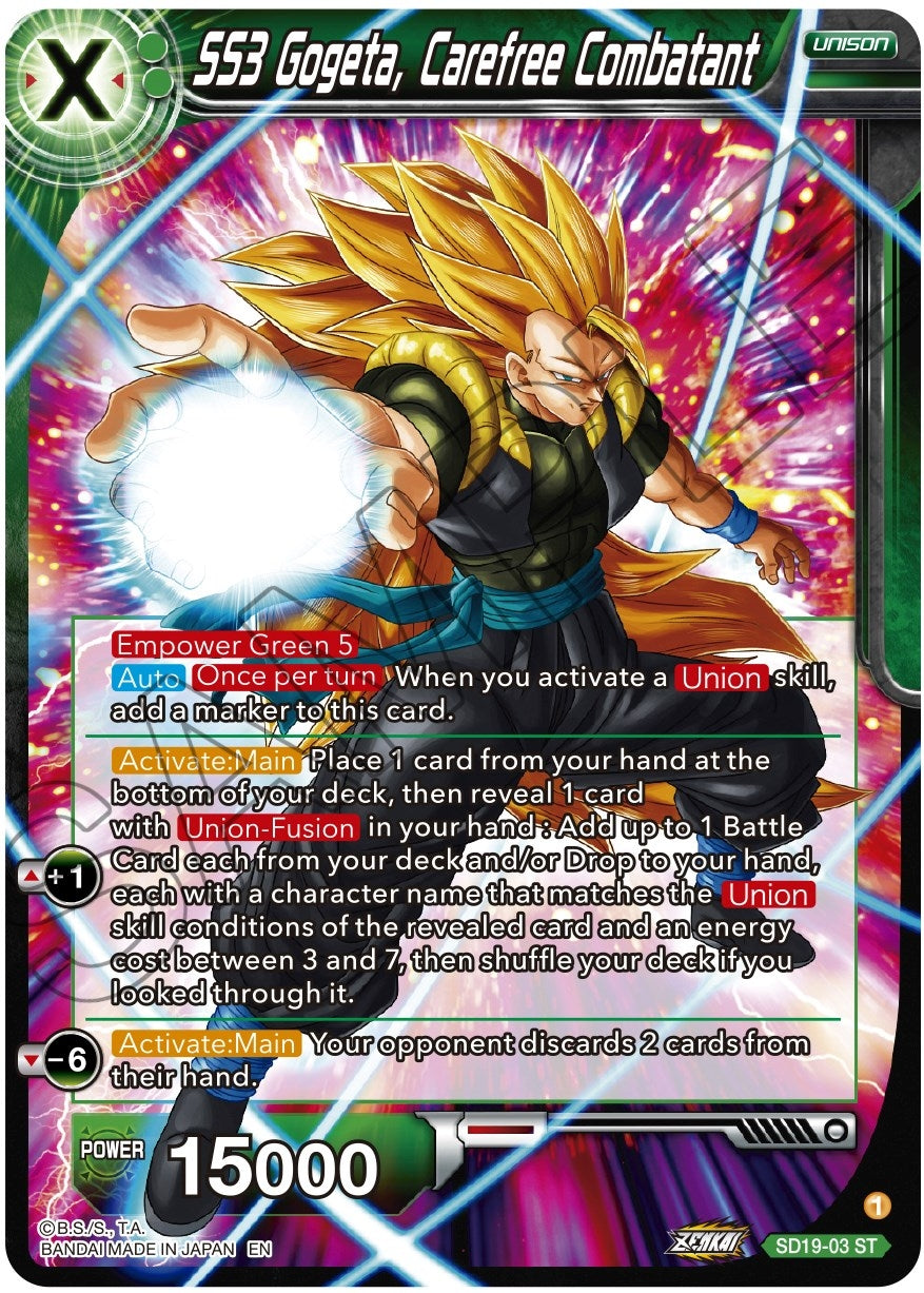 Image for SS3 Gogeta, Carefree Combatant (Dawn of the Z-Legends) (SD19-03) - Dragon Ball Super: Masters