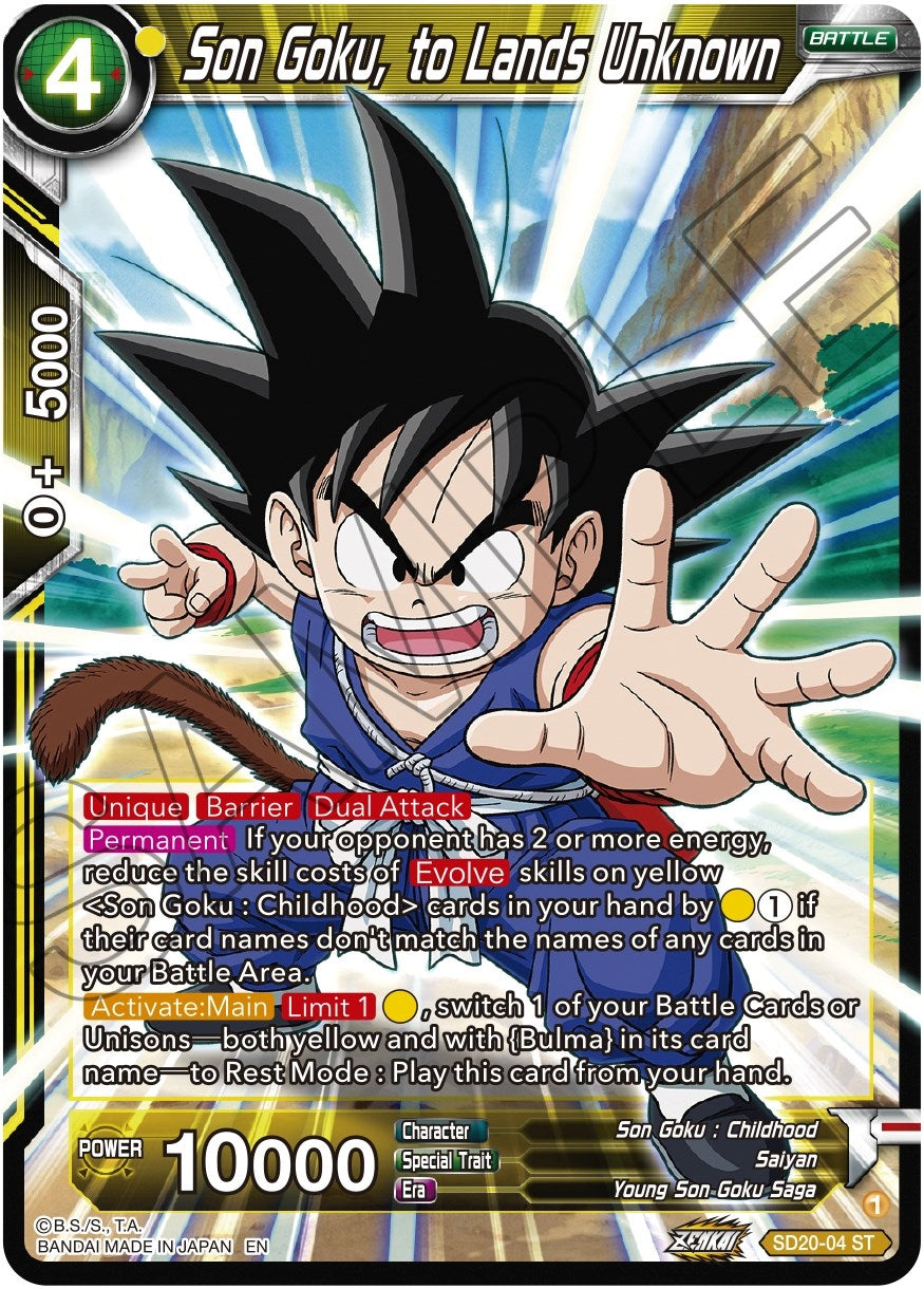 Image for Son Goku, to Lands Unknown (Dawn of the Z-Legends) (SD20-04) - Dragon Ball Super: Masters