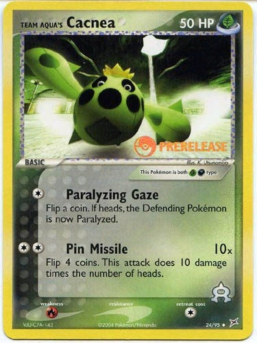 Image for Team Aqua's Cacnea - 24/95 (Prerelease) (Miscellaneous Cards & Products) (024/095) - Pokemon