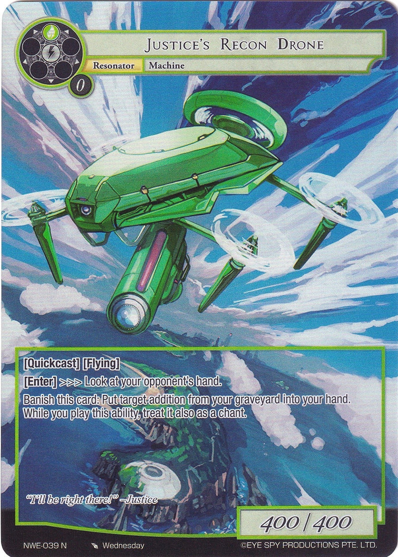 Image for Justice's Recon Drone (Full Art) (A New World Emerges) (NWE-039 N) - Force of Will