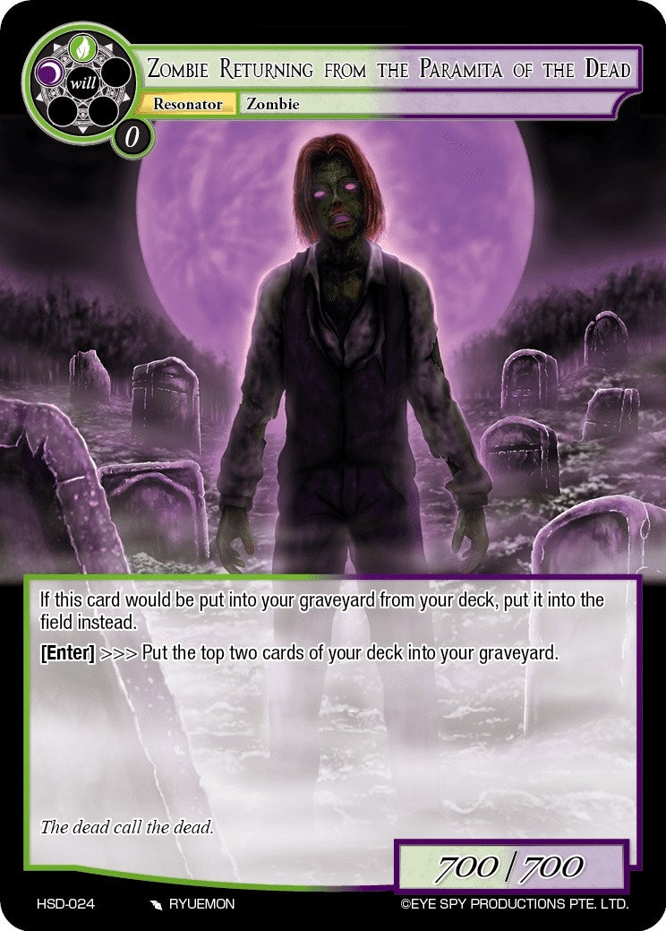 Image for Zombie Returning from the Paramita of the Dead (Hero Cluster Starter Decks) (HSD-024) - Force of Will