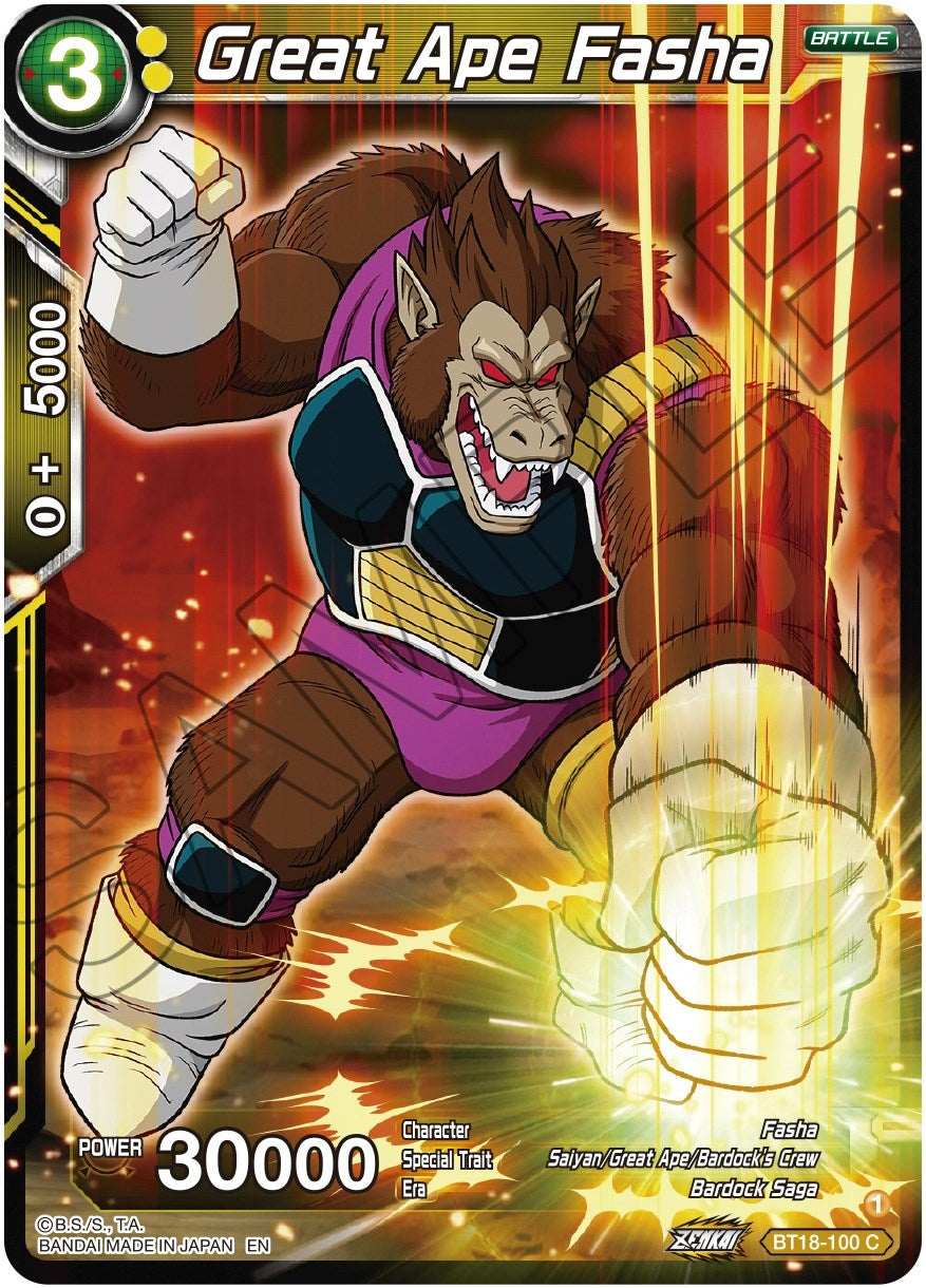 Image for Great Ape Fasha (Dawn of the Z-Legends) (BT18-100) - Dragon Ball Super: Masters
