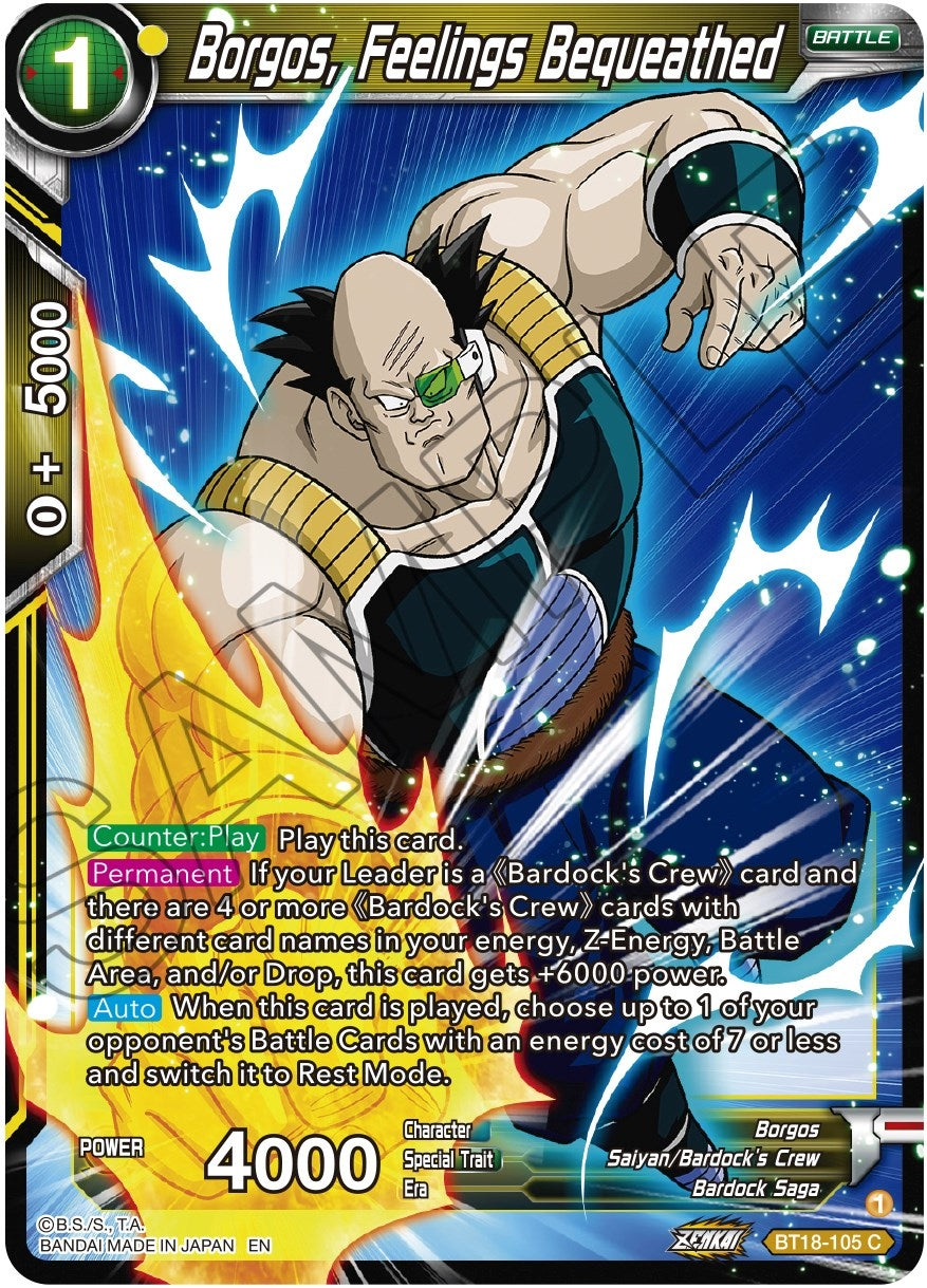 Image for Borgos, Feelings Bequeathed (Dawn of the Z-Legends) (BT18-105) - Dragon Ball Super: Masters