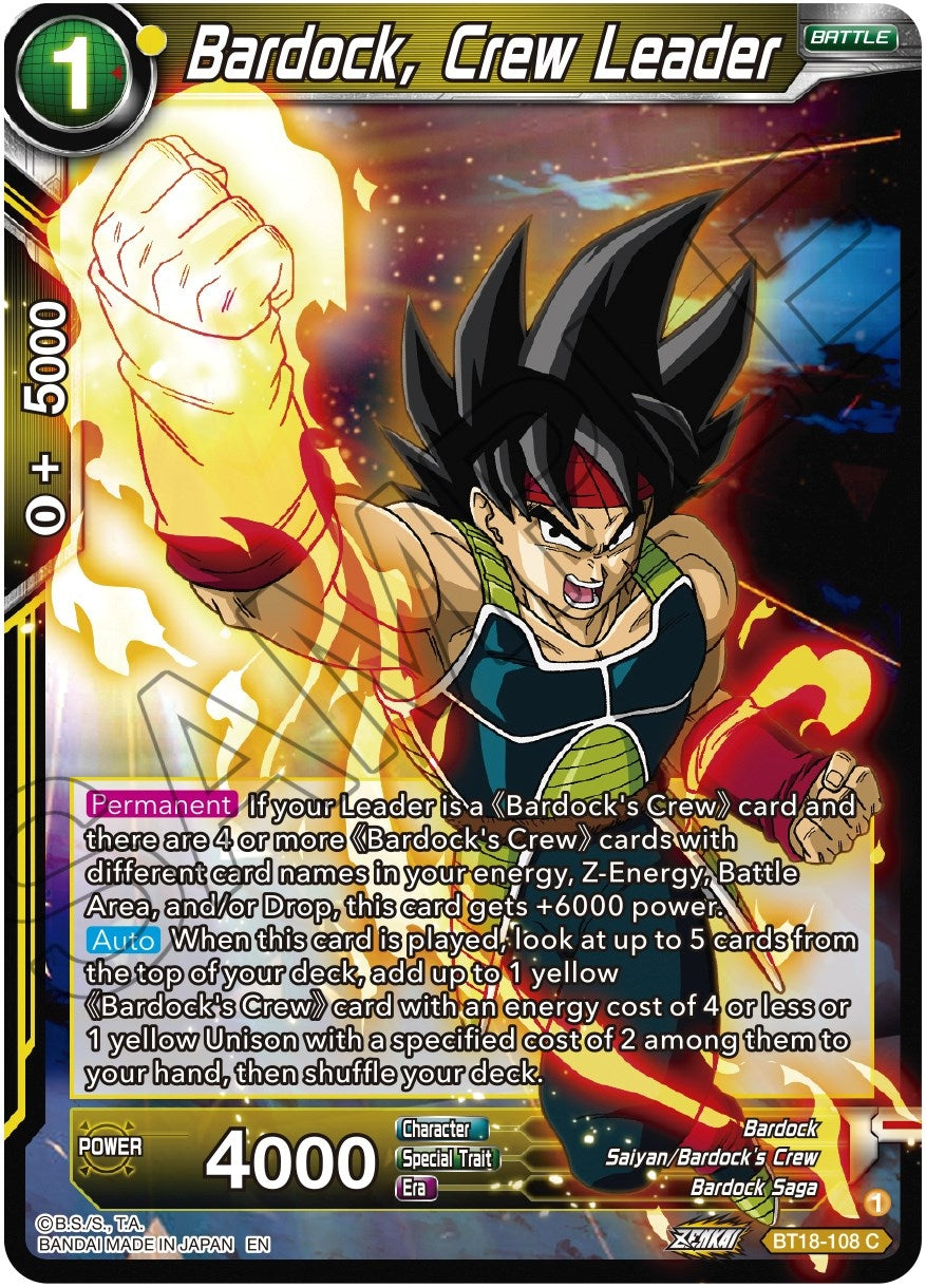 Image for Bardock, Crew Leader (Dawn of the Z-Legends) (BT18-108) - Dragon Ball Super: Masters