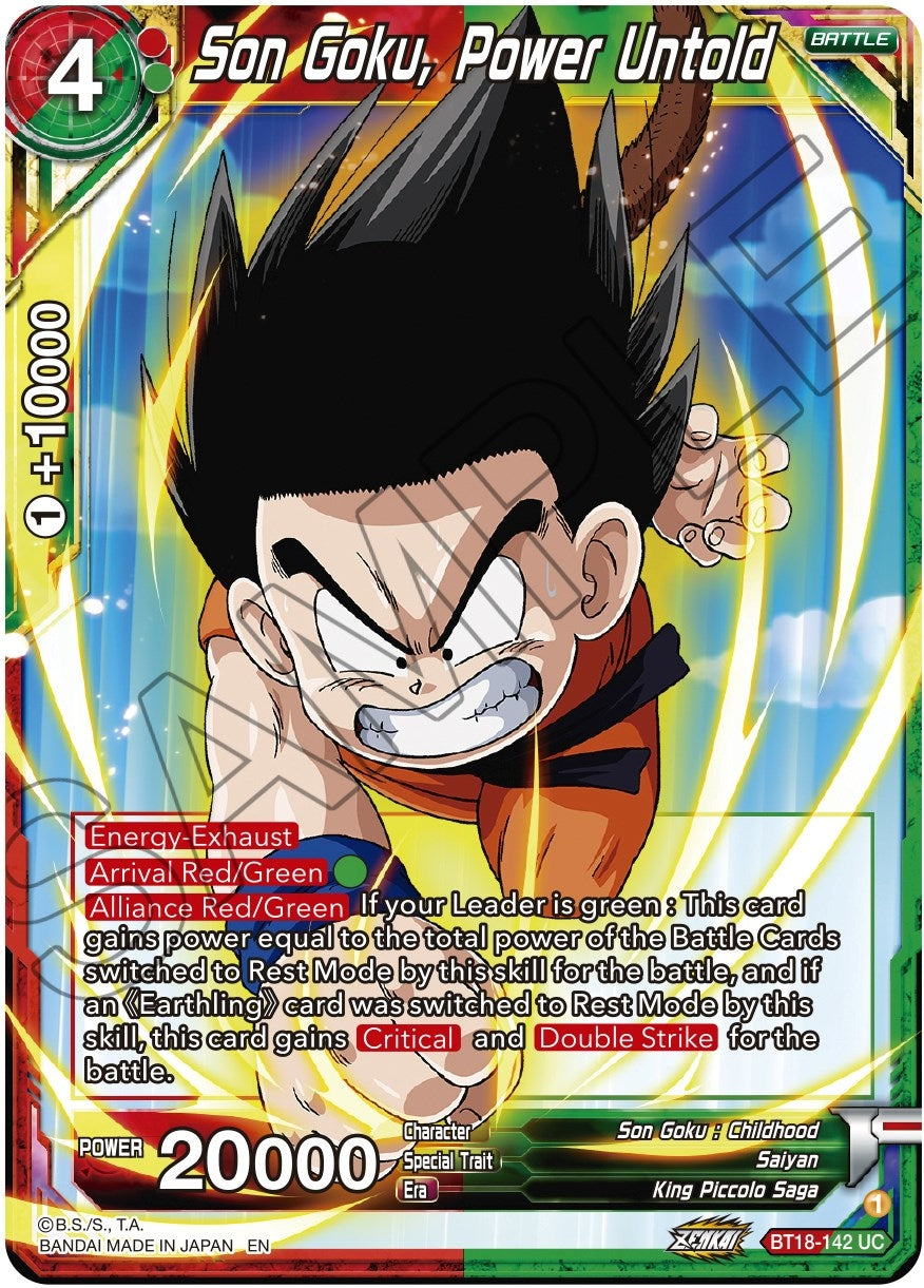Image for Son Goku, Power Untold (Dawn of the Z-Legends) (BT18-142) - Dragon Ball Super: Masters