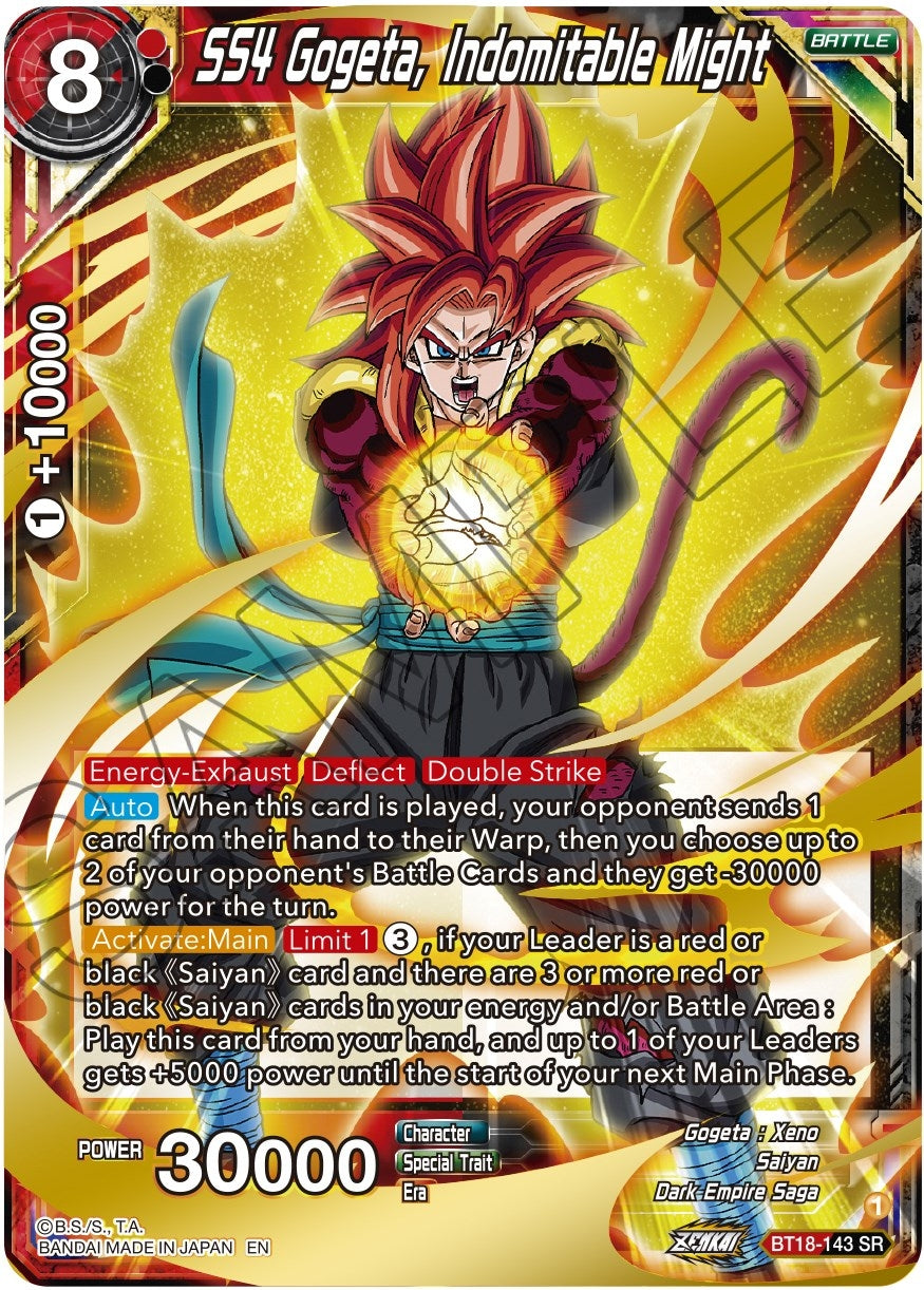 Image for SS4 Gogeta, Indomitable Might (Dawn of the Z-Legends) (BT18-143) - Dragon Ball Super: Masters
