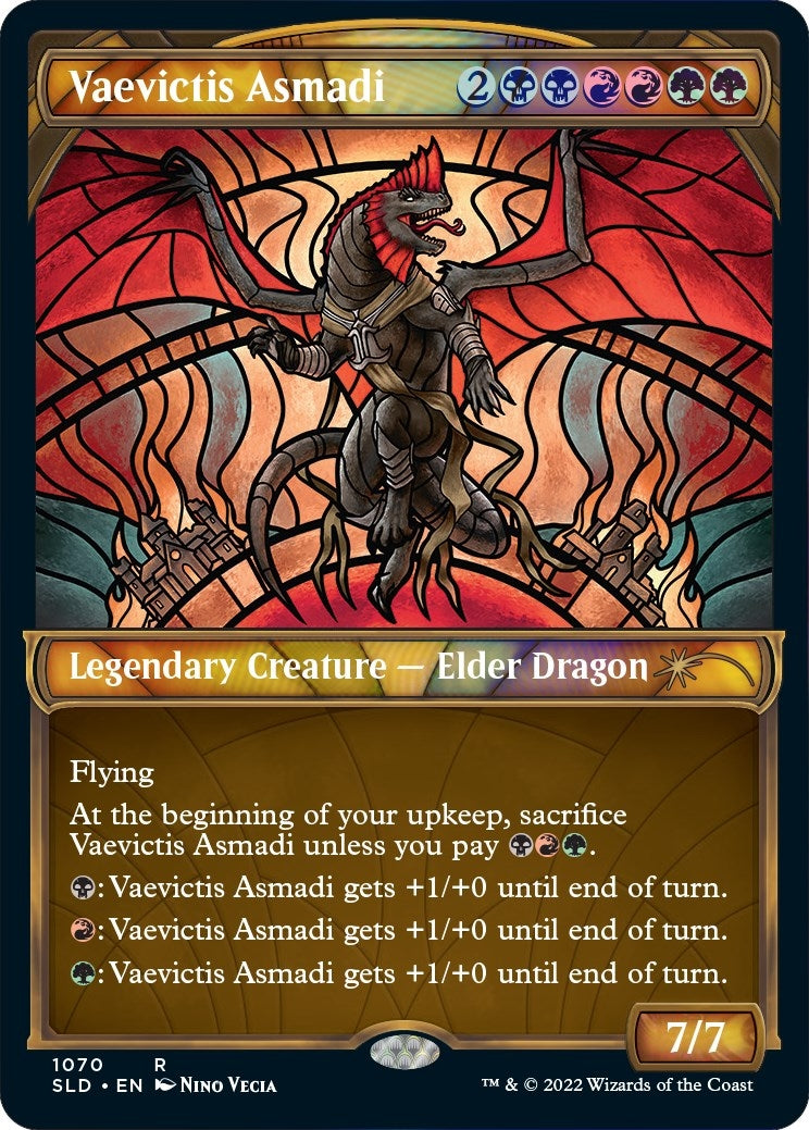 Image for Vaevictis Asmadi (Stained Glass) (Textured Foil) (Secret Lair Drop Series) (1070) - Magic: The Gathering